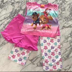 6/$15 Paw patrol pink short and pants 3 pz set